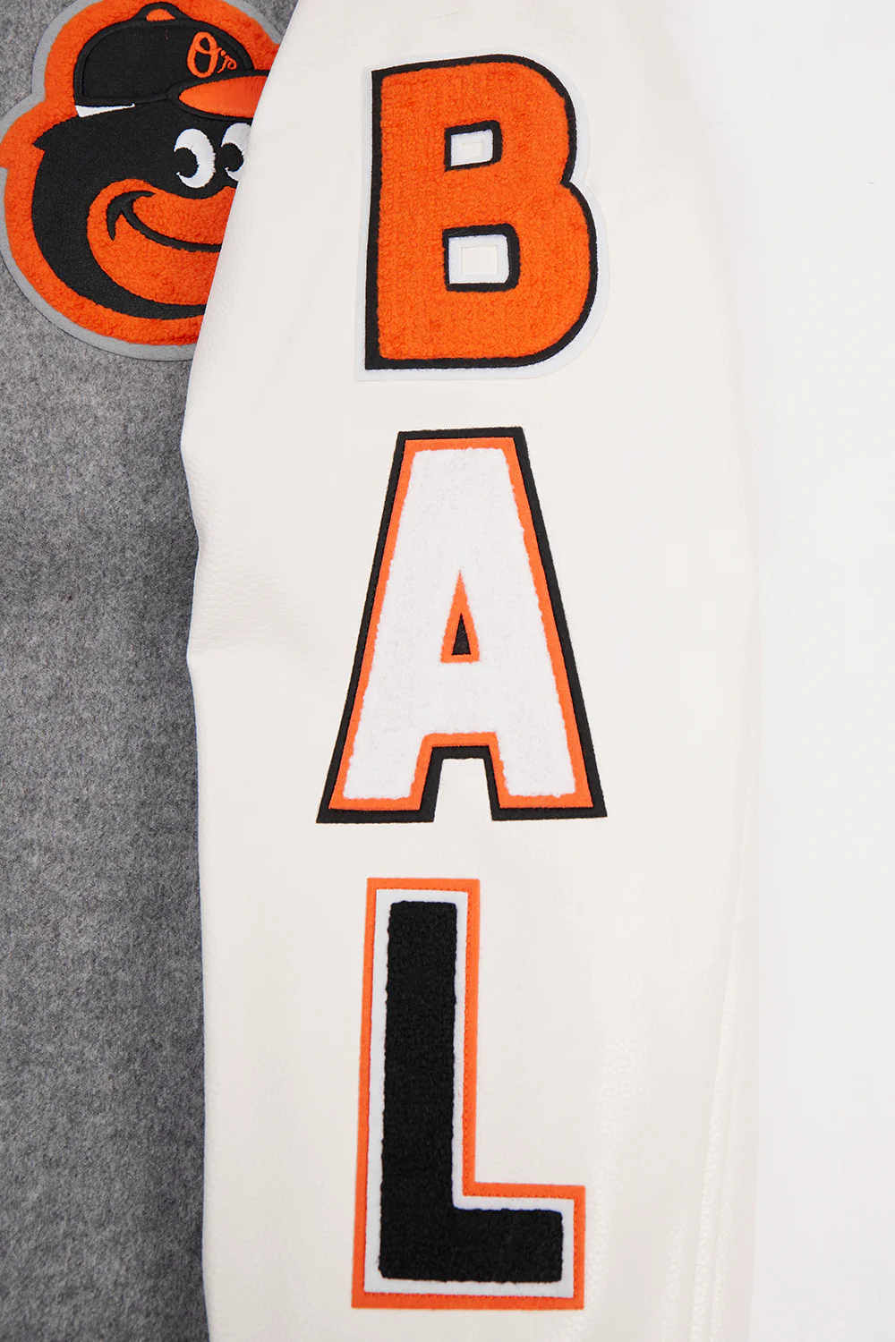 MLB BALTIMORE ORIOLES SCRIPT TAIL MEN'S RIB WOOL VARSITY (HEATHER GREY/WHITE/BLACK) - Image 8