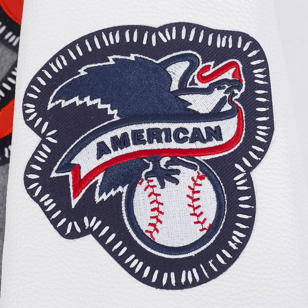MLB BALTIMORE ORIOLES DIY PICK STITCH MEN'S RIB WOOL VARSITY JACKET (HEATHER GREY/WHITE/BLACK) - Image 12