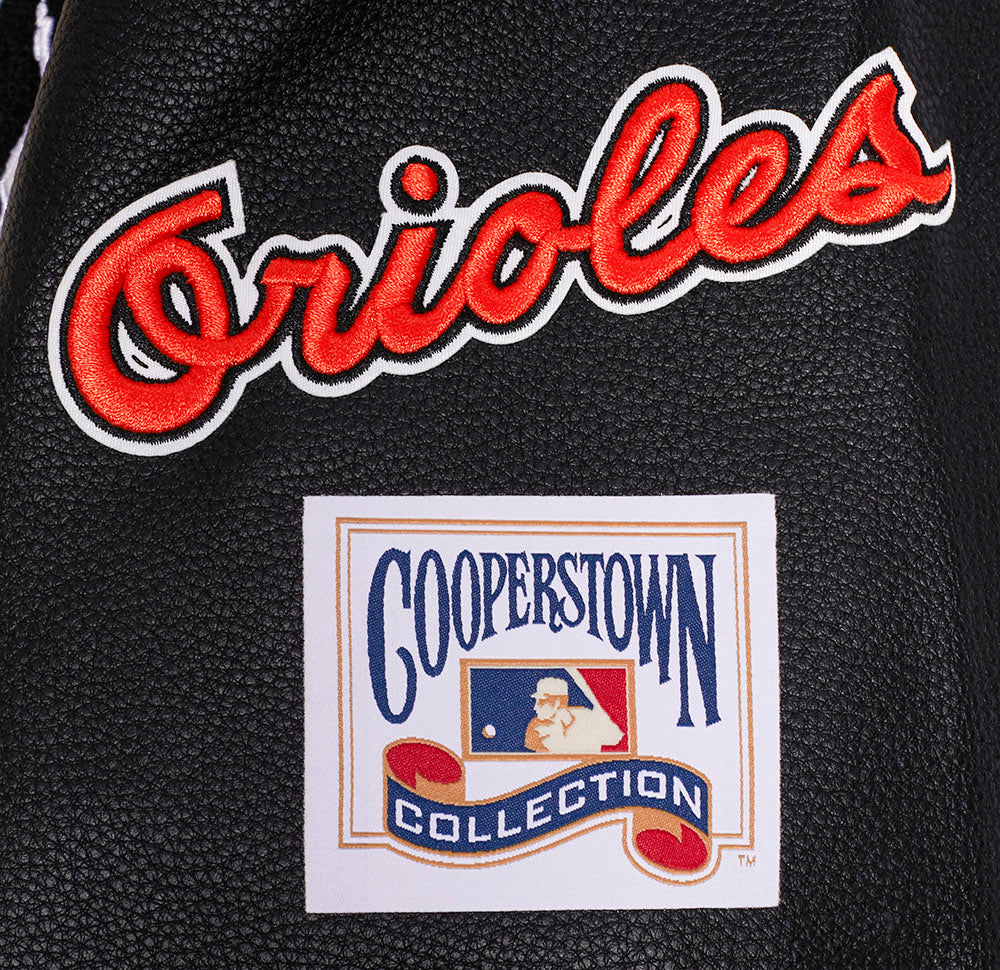 MLB BALTIMORE ORIOLES RETRO CLASSIC MEN'S RIB WOOL VARSITY JACKET (EGGSHELL/BLACK) - Image 10