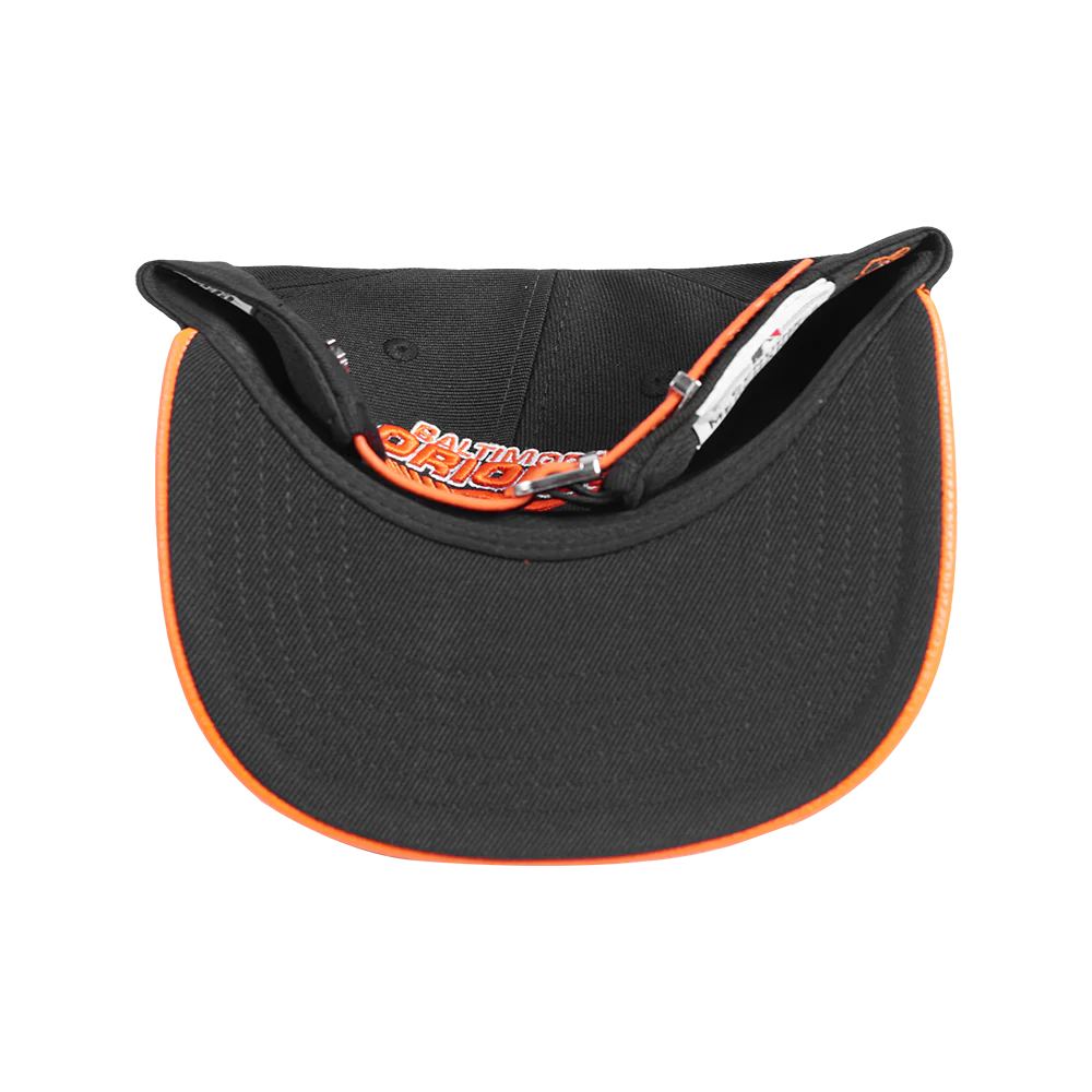 MLB BALTIMORE ORIOLES FAST LANE LOGO WOOL STRAPBACK (BLACK) - Image 7