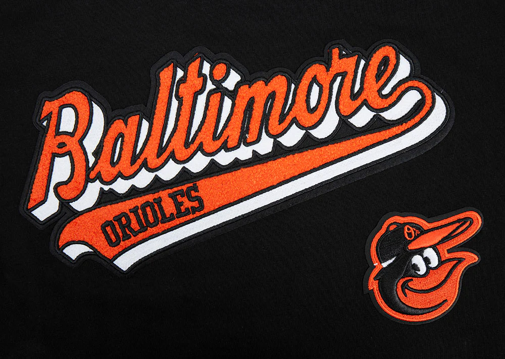 MLB BALTIMORE ORIOLES SCRIPT TAIL WOMEN'S BOYFRIEND TOP (BLACK) - Image 5