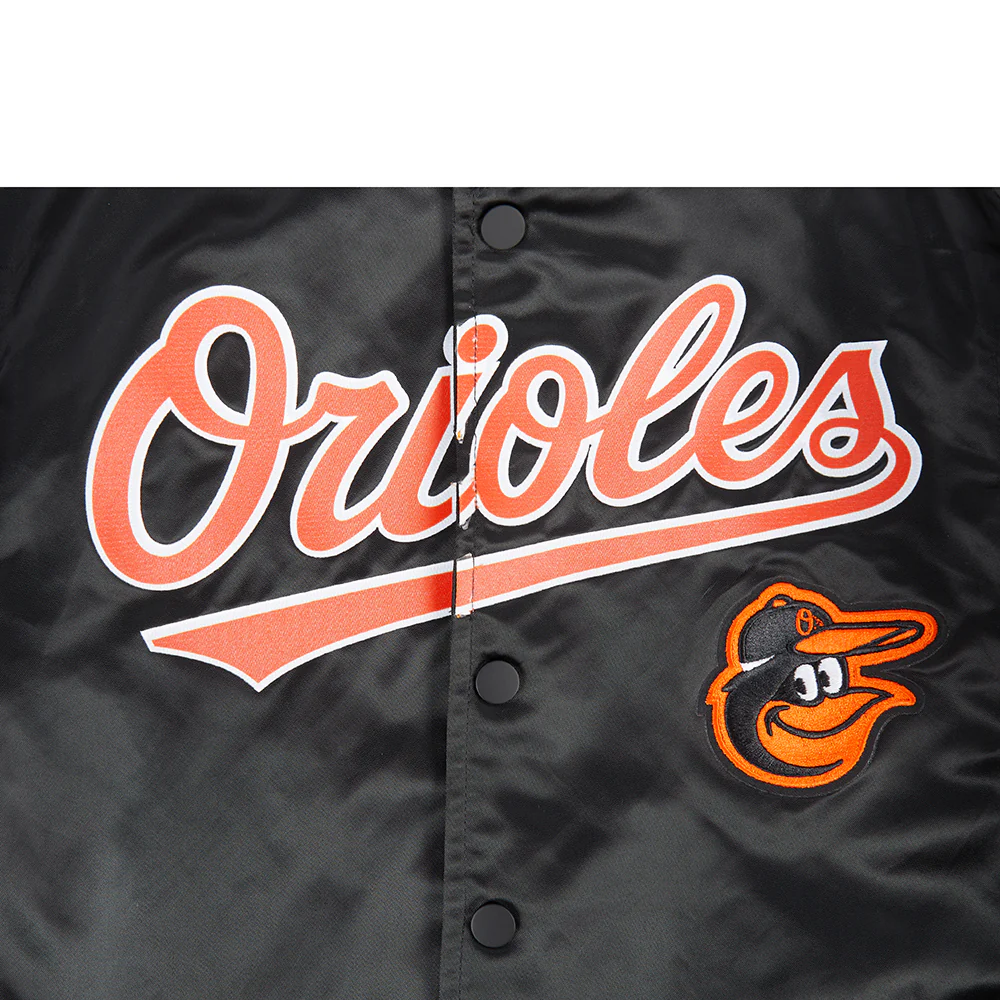 MLB BALTIMORE ORIOLES CLASSIC BIG BOYS SATIN JACKET (BLACK) - Image 5