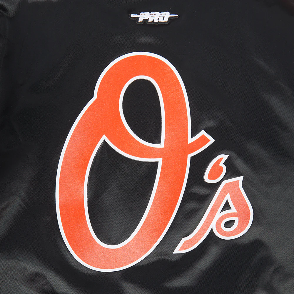 MLB BALTIMORE ORIOLES CLASSIC BIG BOYS SATIN JACKET (BLACK) - Image 9
