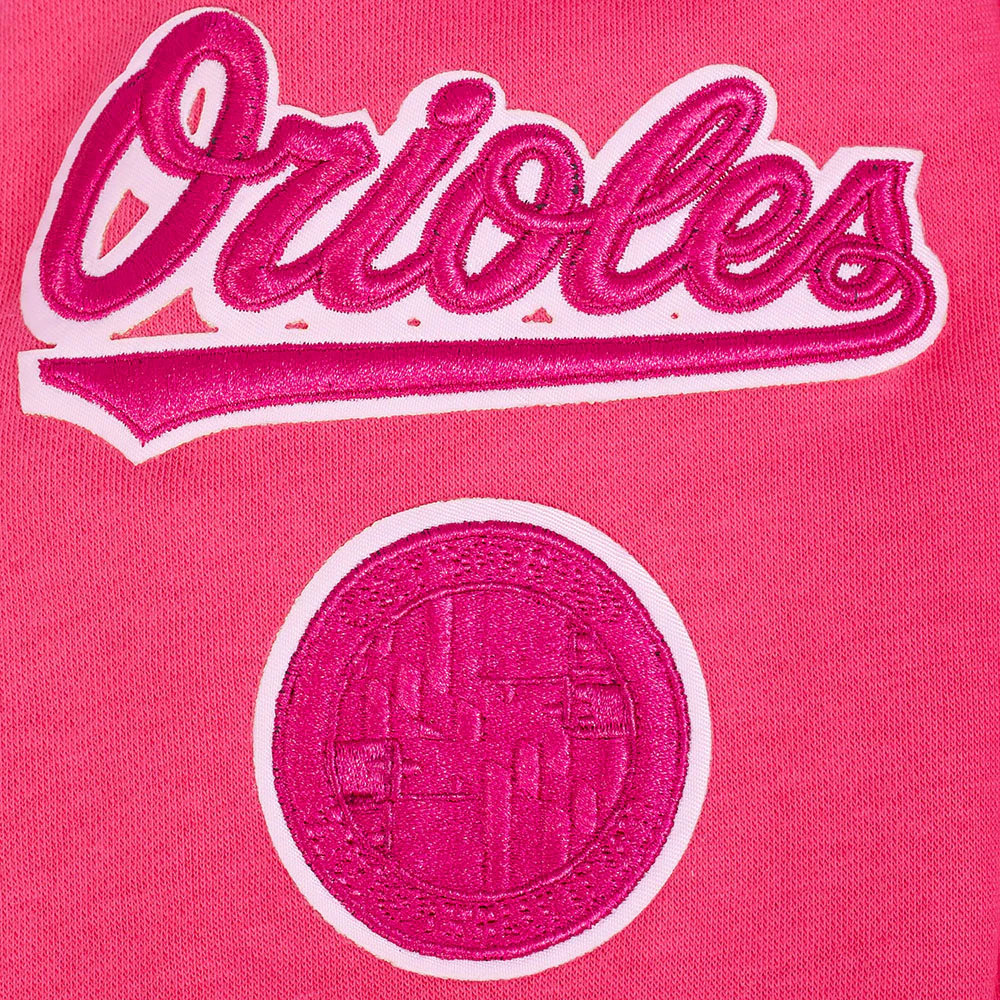 MLB BALTIMORE ORIOLES TRIPLE PINK BIG GIRLS FLEECE PO HOODIE (BEETROOT PURPLE) - Image 6