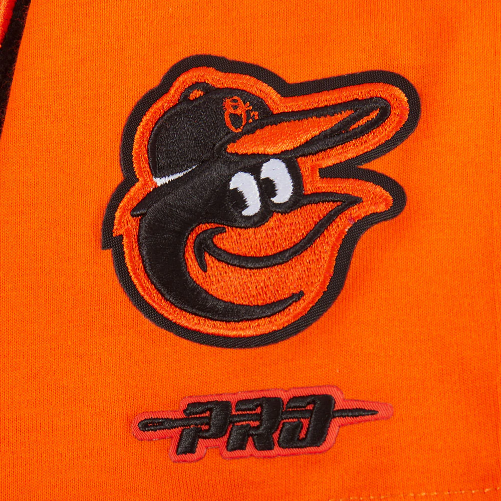 MLB BALTIMORE ORIOLES CLASSIC BIG GIRLS FLEECE CREWNECK (ORANGE) - Image 6