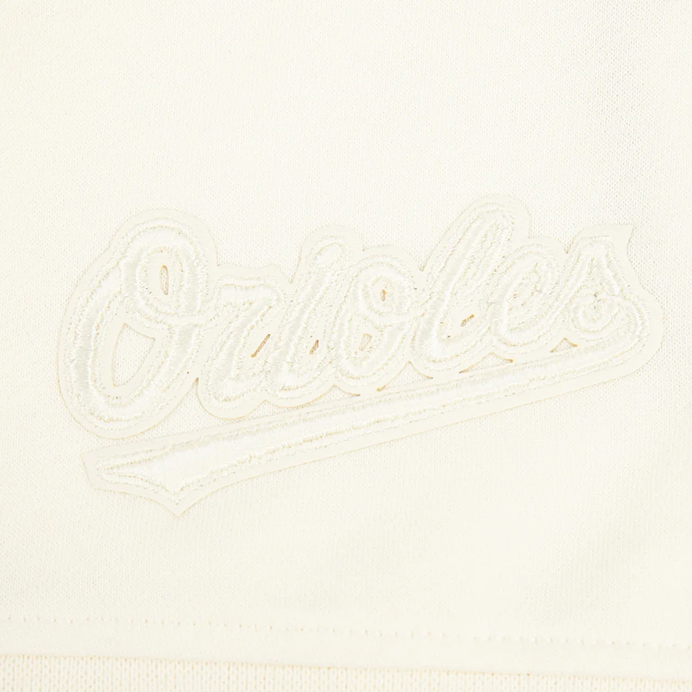 MLB BALTIMORE ORIOLES NEUTRAL BIG GIRL'S FLEECE CREWNECK (EGGSHELL) - Image 6