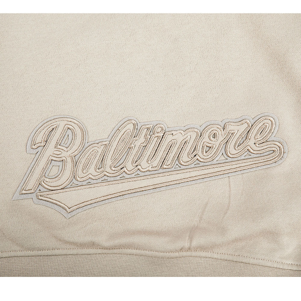 MLB BALTIMORE ORIOLES NEUTRAL BIG GIRL'S FLEECE PO HOODIE (TAUPE) - Image 6