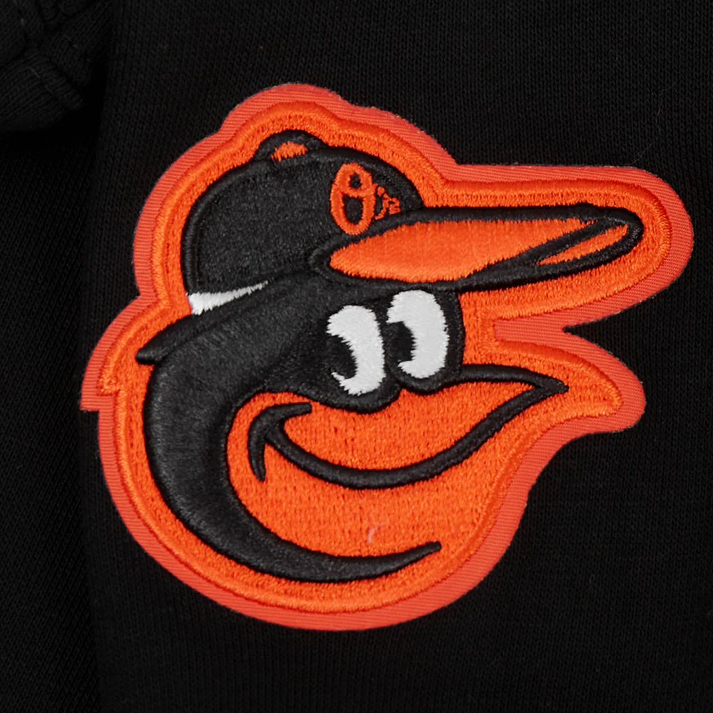 MLB BALTIMORE ORIOLES CLASSIC WOMEN'S FLEECE PULLOVER HOODIE (BLACK) - Image 6