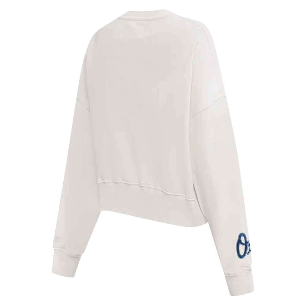 MLB BALTIMORE ORIOLES VARSITY BLUES WOMEN'S CREWNECK (LINEN) - Image 4