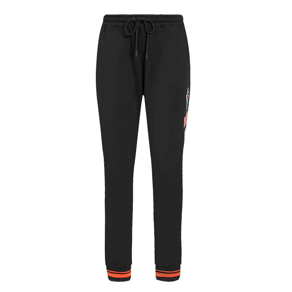MLB BALTIMORE ORIOLES RETRO CLASSIC WOMEN'S RIB SWEATPANT (BLACK/ORANGE) - Image 2