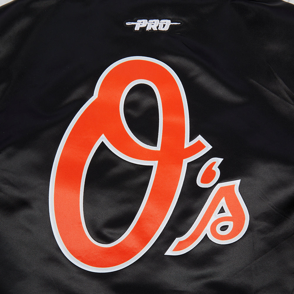 MLB BALTIMORE ORIOLES CLASSIC CHENILLE LITTLE BOY'S SATIN JACKET (BLACK) - Image 5
