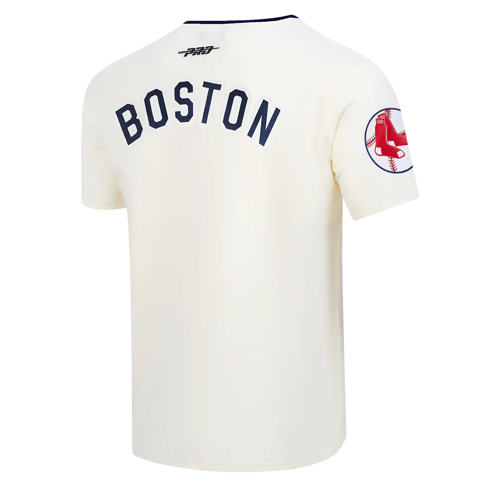 MLB BOSTON RED SOX RETRO CASCADE MEN'S RINGER TOP (EGGSHELL/ MIDNIGHT NAVY) - Image 4