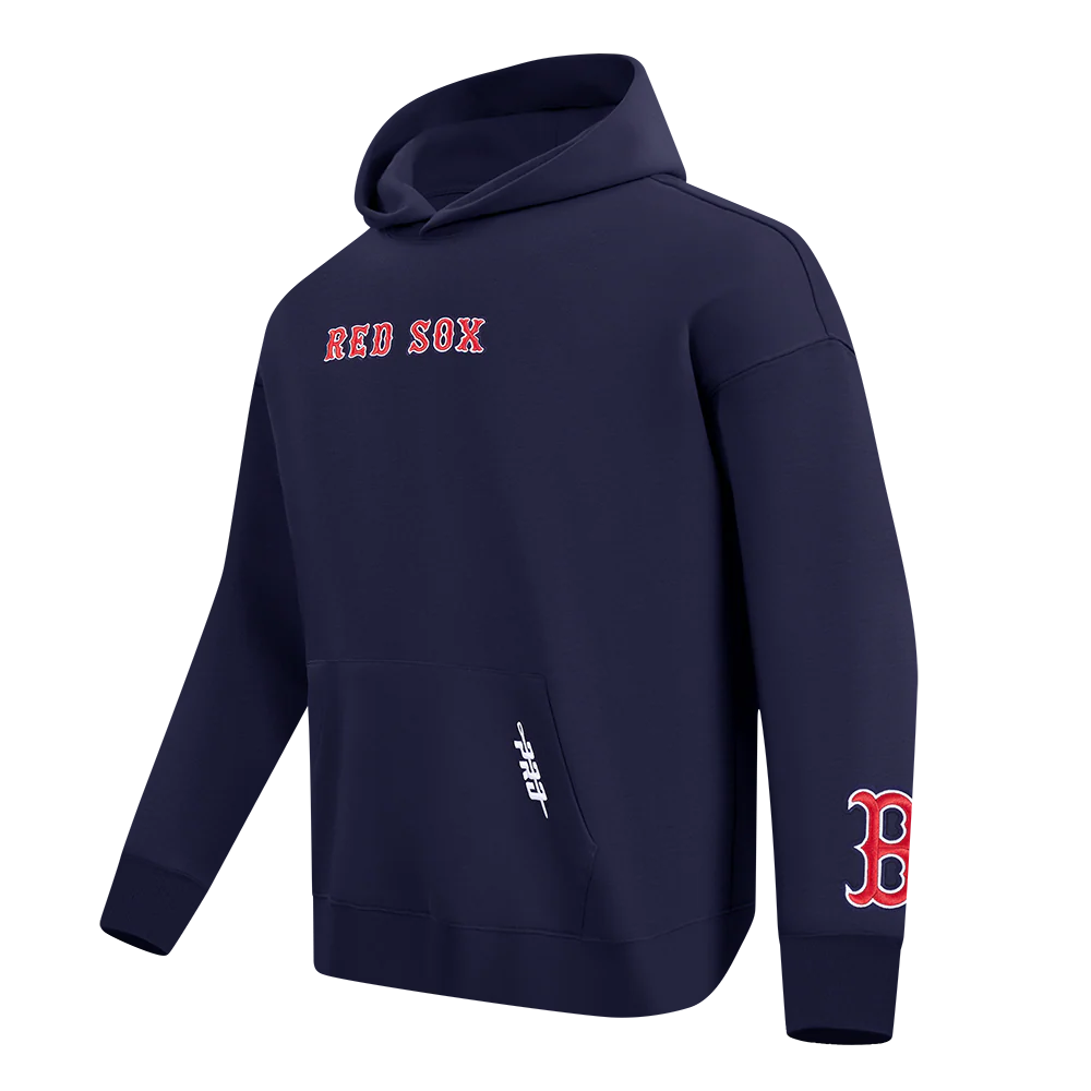 MLB BOSTON RED SOX WINGSPAN MEN'S DROP SHOULDER FLEECE PULLOVER HOODIE (MIDNIGHT NAVY) - Image 3