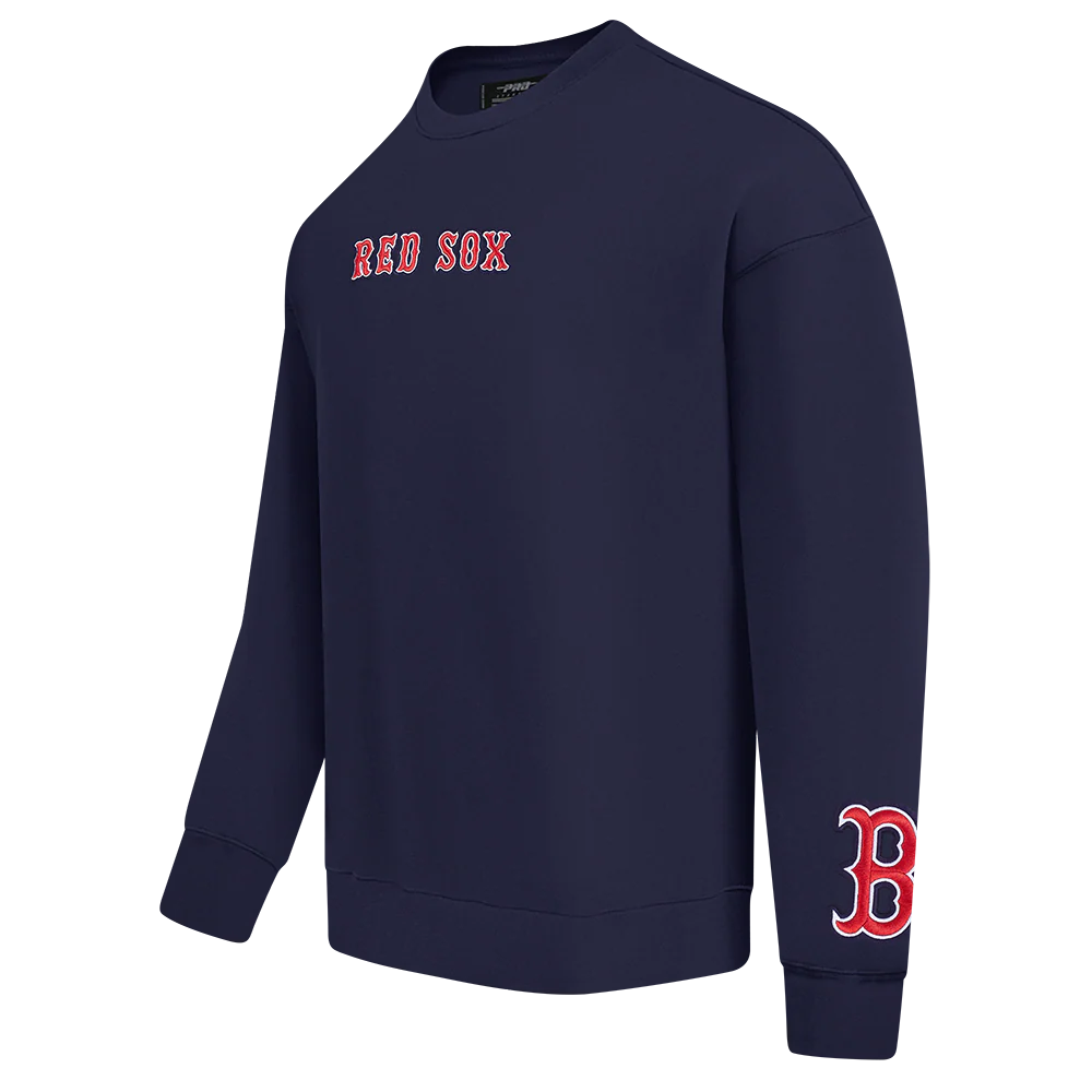 MLB BOSTON RED SOX WINGSPAN MEN'S DROP SHOULDER FLEECE CREWNECK (MIDNIGHT NAVY) - Image 3