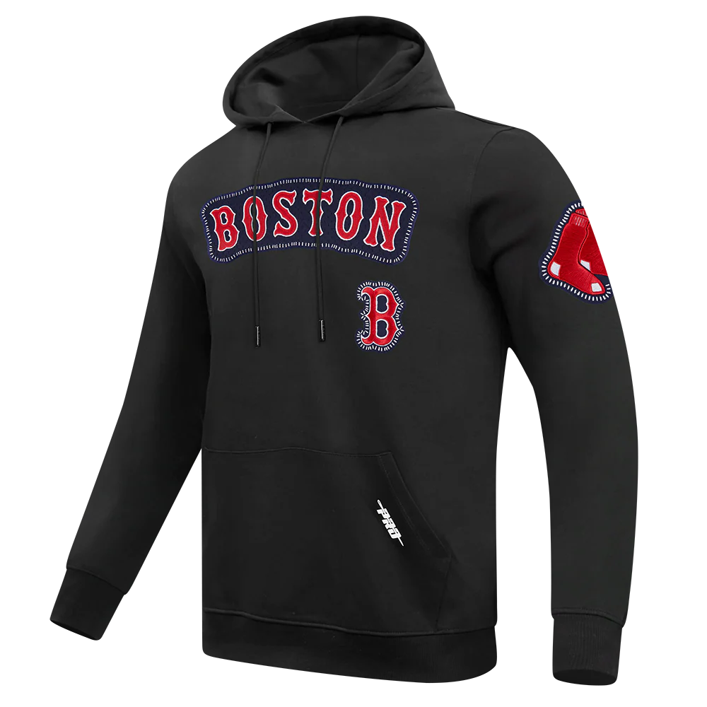 MLB BOSTON RED SOX DIY PICK STITCH MEN'S DK PO HOODIE (BLACK) - Image 2