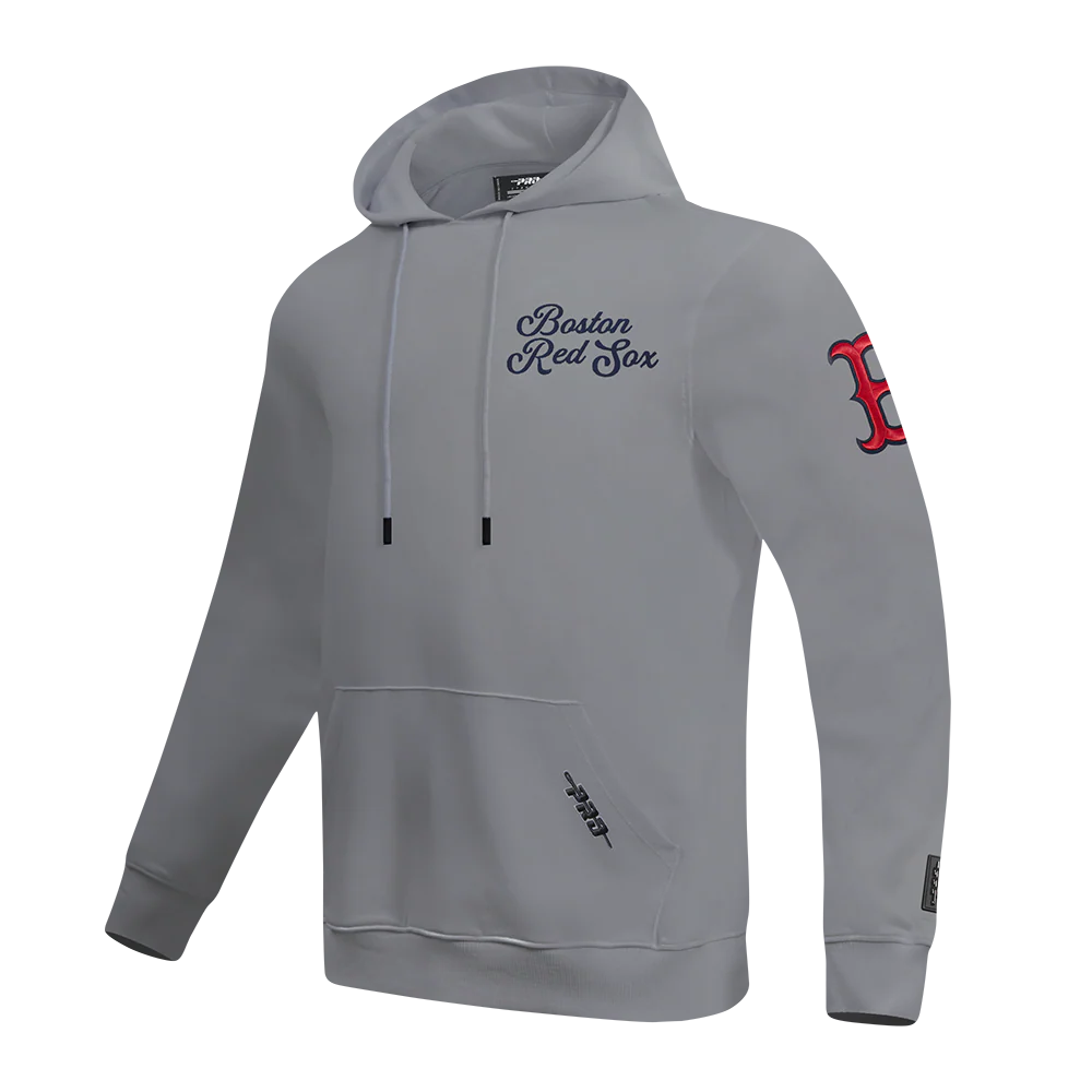 MLB BOSTON RED SOX SOUVENIR MEN'S FLEECE PULLOVER HOODIE (GRAY) - Image 2