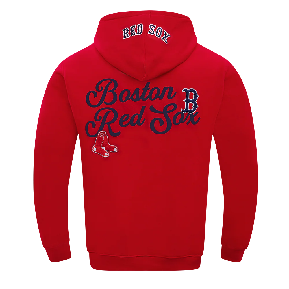 MLB BOSTON RED SOX SOUVENIR MEN'S FLEECE PULLOVER HOODIE (RED) - Image 3