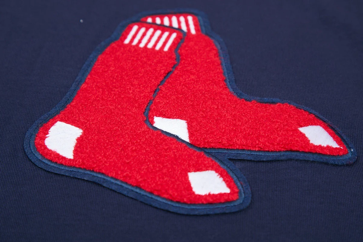 MLB BOSTON RED SOX CLASSIC CHENILLE MEN'S PULLOVER HOODIE (MIDNIGHT NAVY) - Image 6
