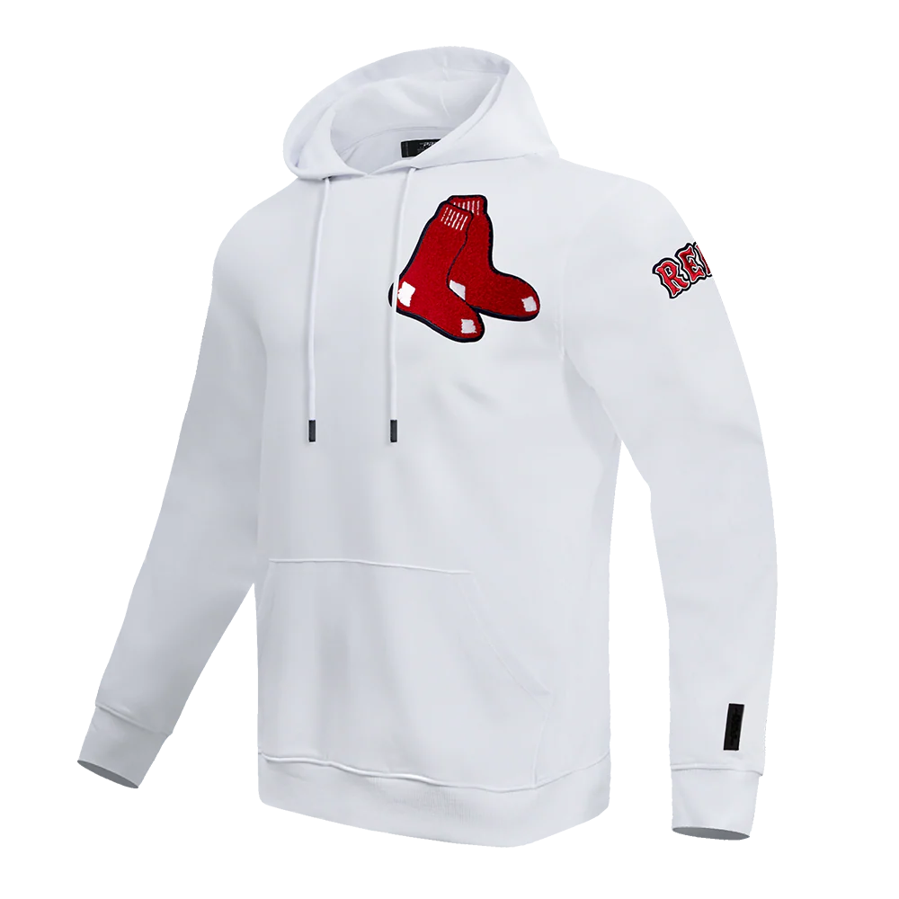 MLB BOSTON RED SOX CLASSIC CHENILLE MEN'S PULLOVER HOODIE (WHITE) - Image 2