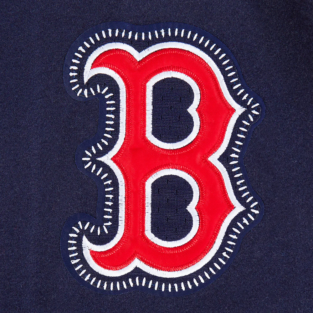 MLB BOSTON RED SOX DIY PICK STITCH MEN'S RIB WOOL VARSITY JACKET (MIDNIGHT NAVY/RED/MIDNIGHT NAVY) - Image 9