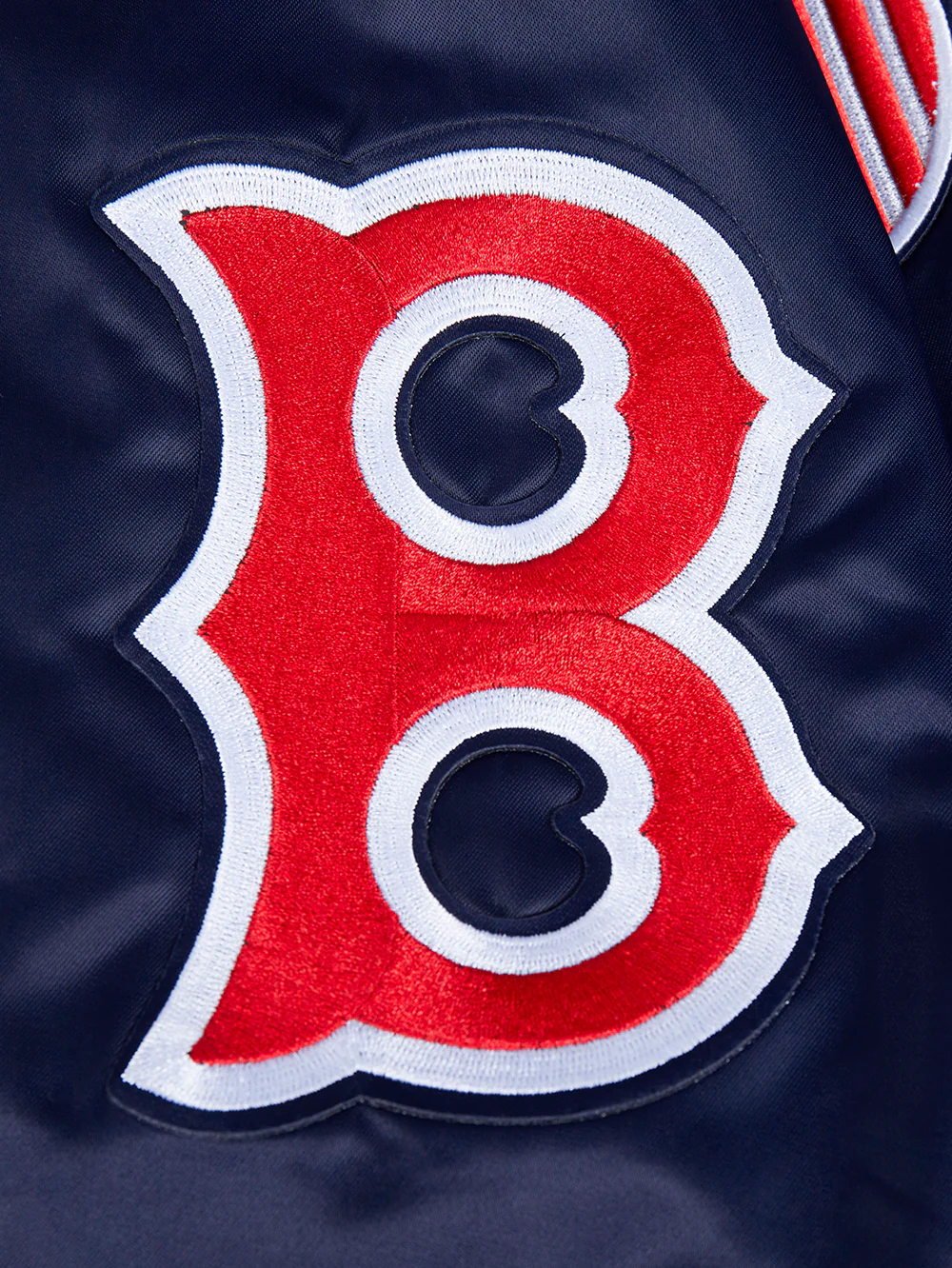 MLB BOSTON RED SOX RETRO CLASSIC MEN'S RIB SATIN JACKET (MIDNIGHT NAVY/RED/MIDNIGHT NAVY) - Image 7