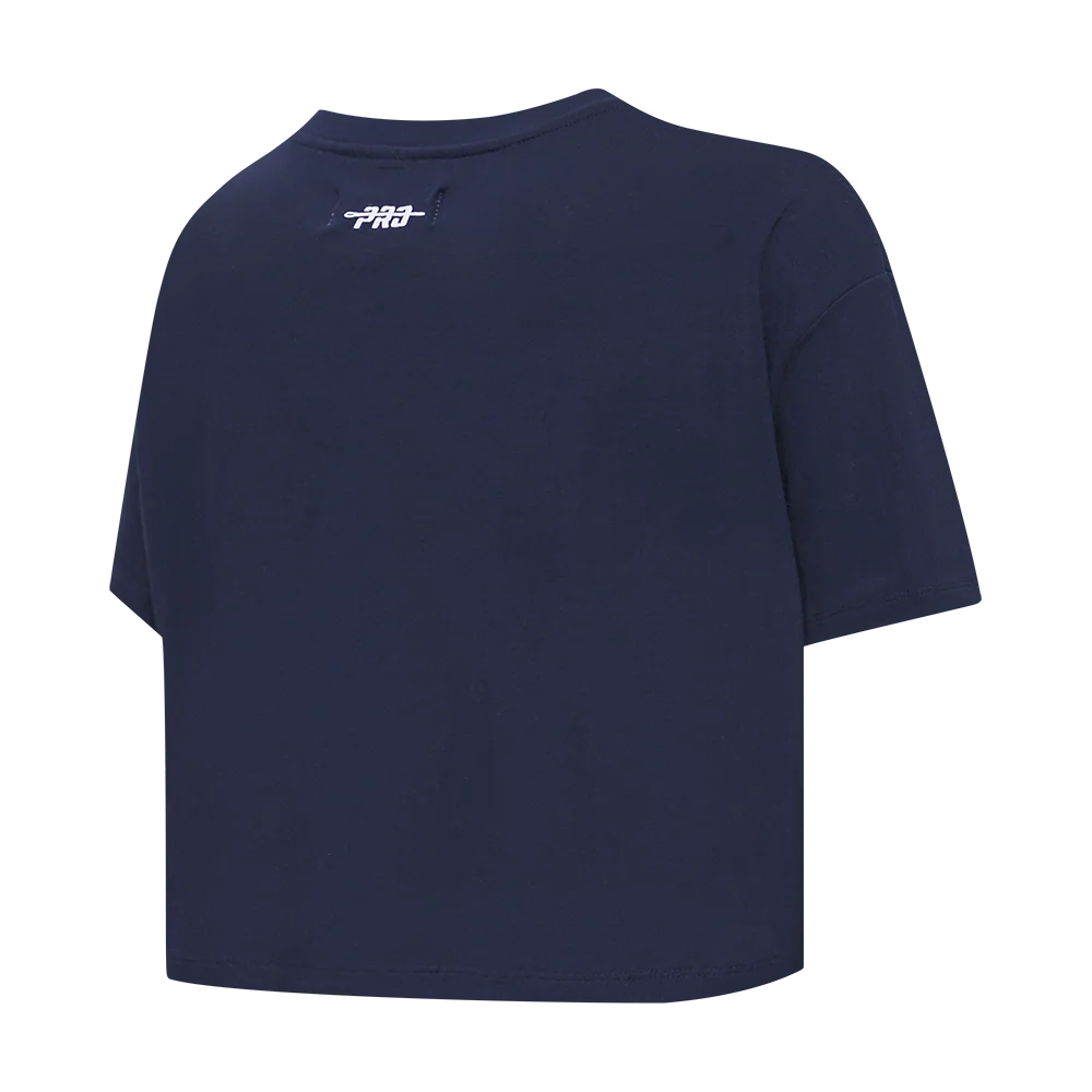 MLB BOSTON RED SOX RETRO ELEVATION WOMEN'S SINGLE JERSEY BOXY TOP (MIDNIGHT NAVY) - Image 4