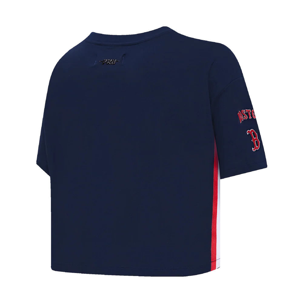 MLB BOSTON RED SOX MASHUP WOMEN'S BOXY TOP (MIDNIGHT NAVY) - Image 4