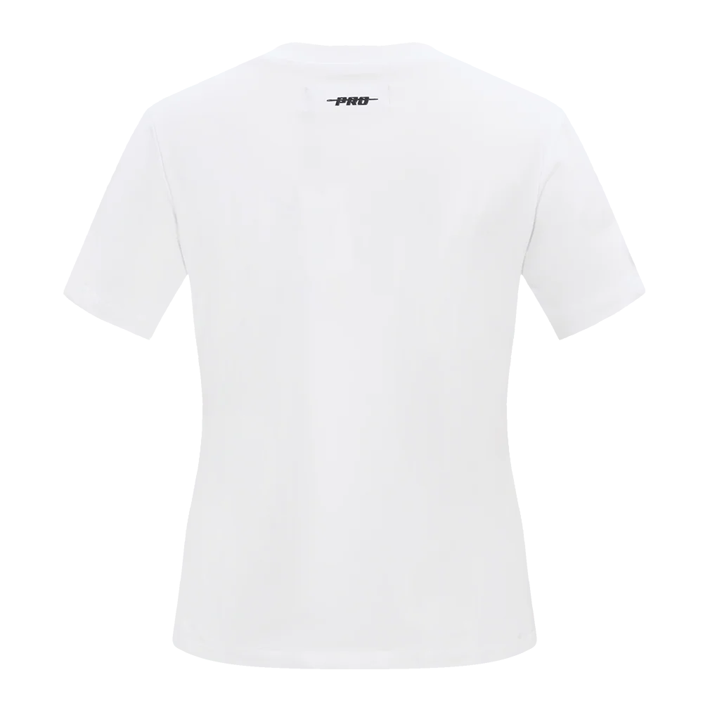 MLB BOSTON RED SOX CLASSIC SHORT SLEEVE WOMEN'S SINGLE JERSEY SLIM FIT TOP (WHITE) - Image 4