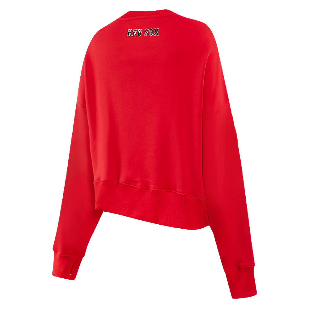 MLB BOSTON RED SOX CLASSIC WOMEN'S CREWNECK (RED) - Image 3