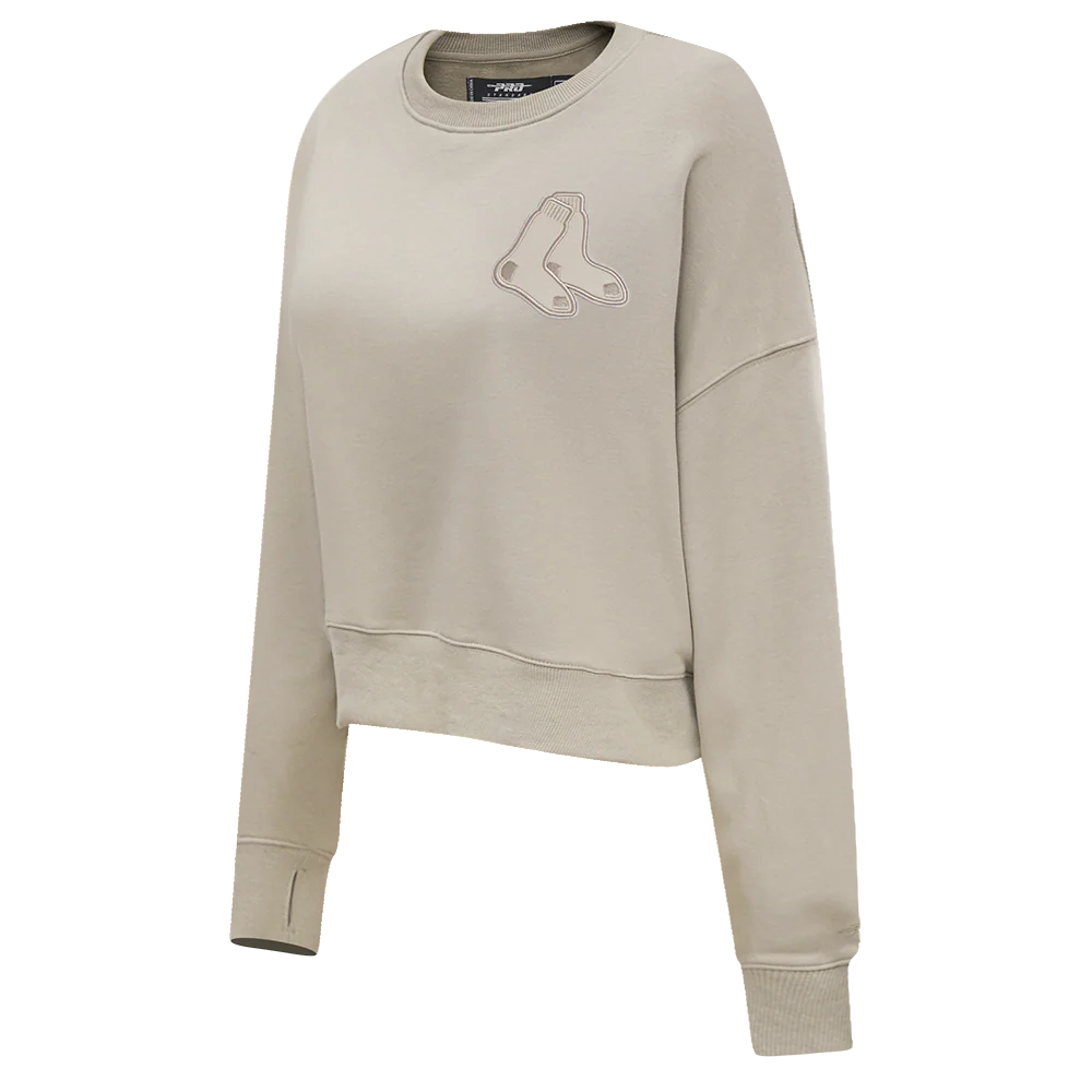 MLB BOSTON RED SOX NEUTRAL WOMEN'S CREWNECK (TAUPE) - Image 2