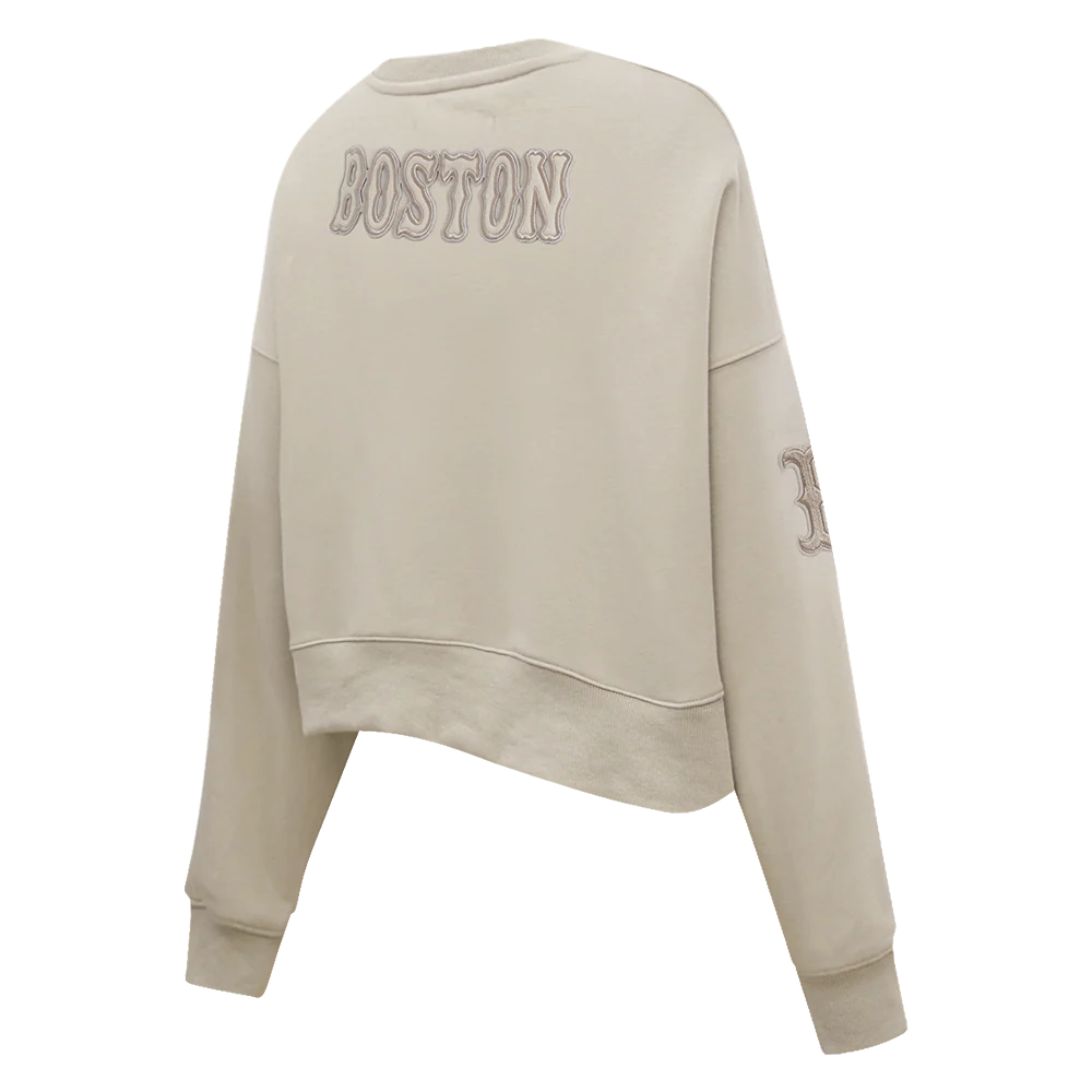 MLB BOSTON RED SOX NEUTRAL WOMEN'S CREWNECK (TAUPE) - Image 4