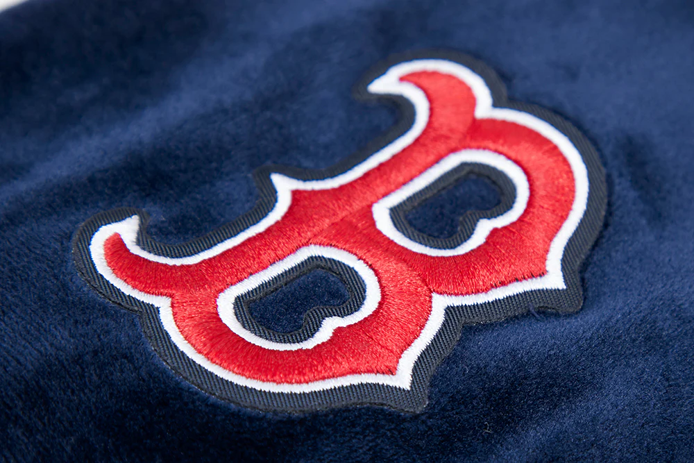 MLB BOSTON RED SOX CLASSIC WOMEN'S VELOUR FULL ZIP PULLOVER HOODIE (MIDNIGHT NAVY) - Image 6