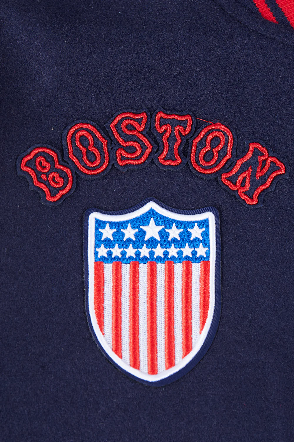 MLB BOSTON RED SOX RETRO CLASSIC WOMEN'S RIB WOOL VARSITY JACKET (MIDNIGHT NAVY/RED/MIDNIGHT NAVY) - Image 7