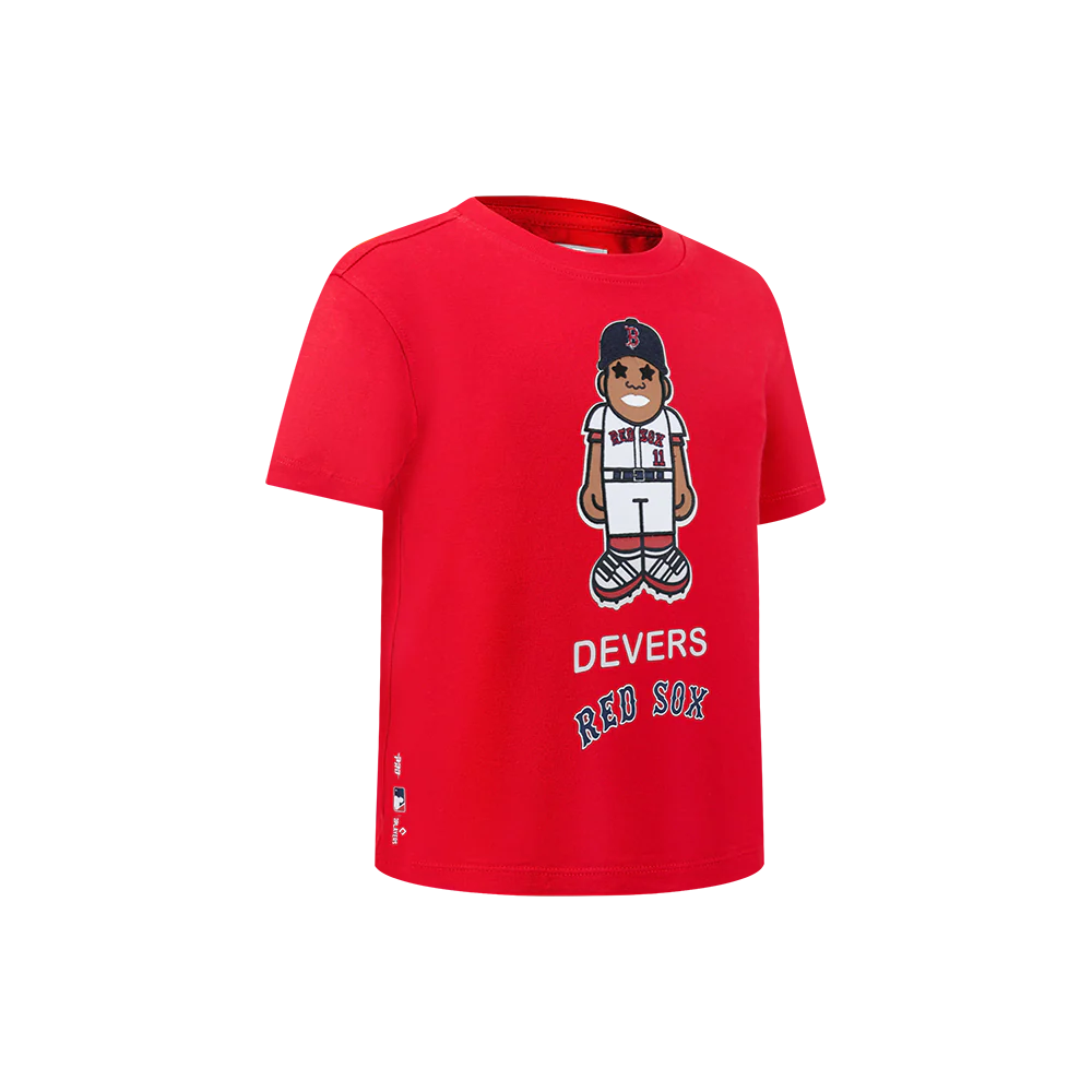 MLB BOSTON RED SOX RAFAEL DEVERS  #11 AVATAR LITTLE BOYS SHORT SLEEVE TOP (RED) - Image 3