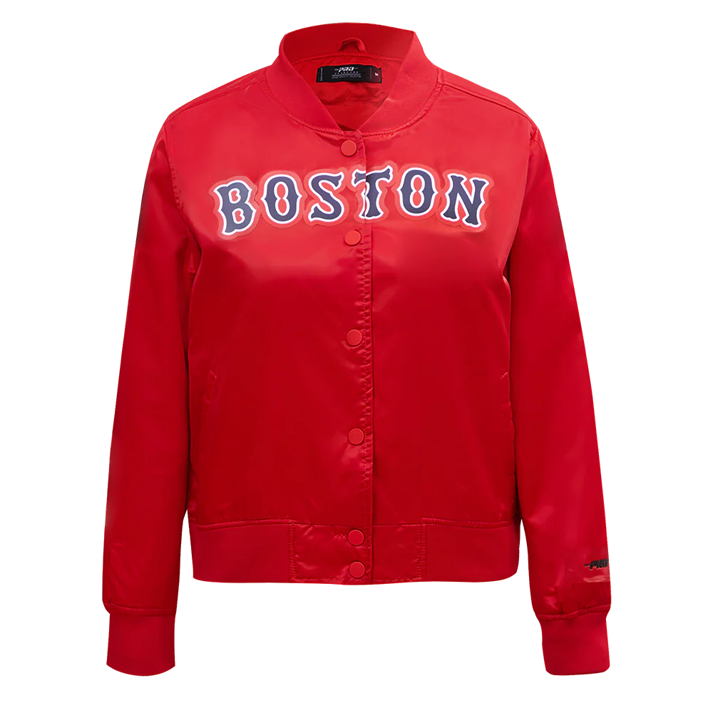 MLB BOSTON RED SOX CLASSIC WOMEN'S SATIN JACKET (RED)