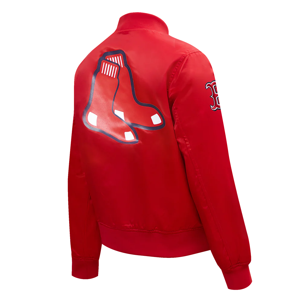 MLB BOSTON RED SOX CLASSIC WOMEN'S SATIN JACKET (RED) - Image 3