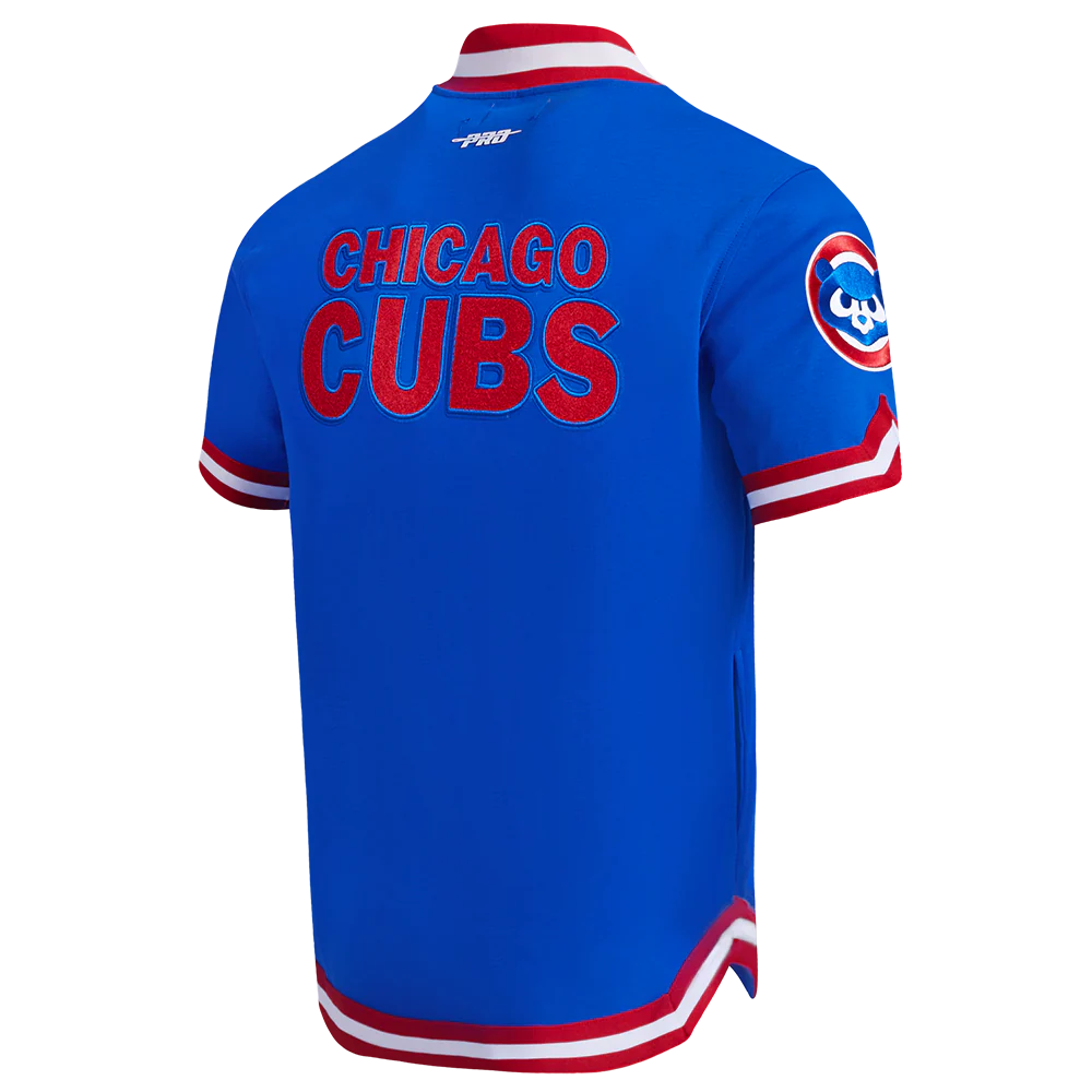 MLB CHICAGO CUBS CLASSIC MEN'S WARM UP JACKET (ROYAL BLUE/RED) - Image 4