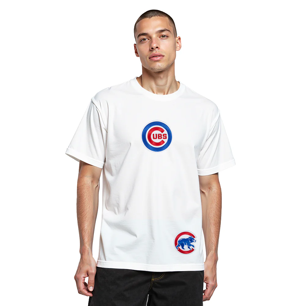 MLB CHICAGO CUBS WINGSPAN MEN'S CJ DROP SHOULDER TEE (WHITE) - Image 2