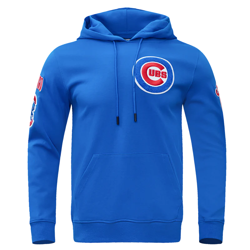 MLB CHICAGO CUBS CLASSIC CHENILLE MEN'S PULLOVER HOODIE (BLUE)