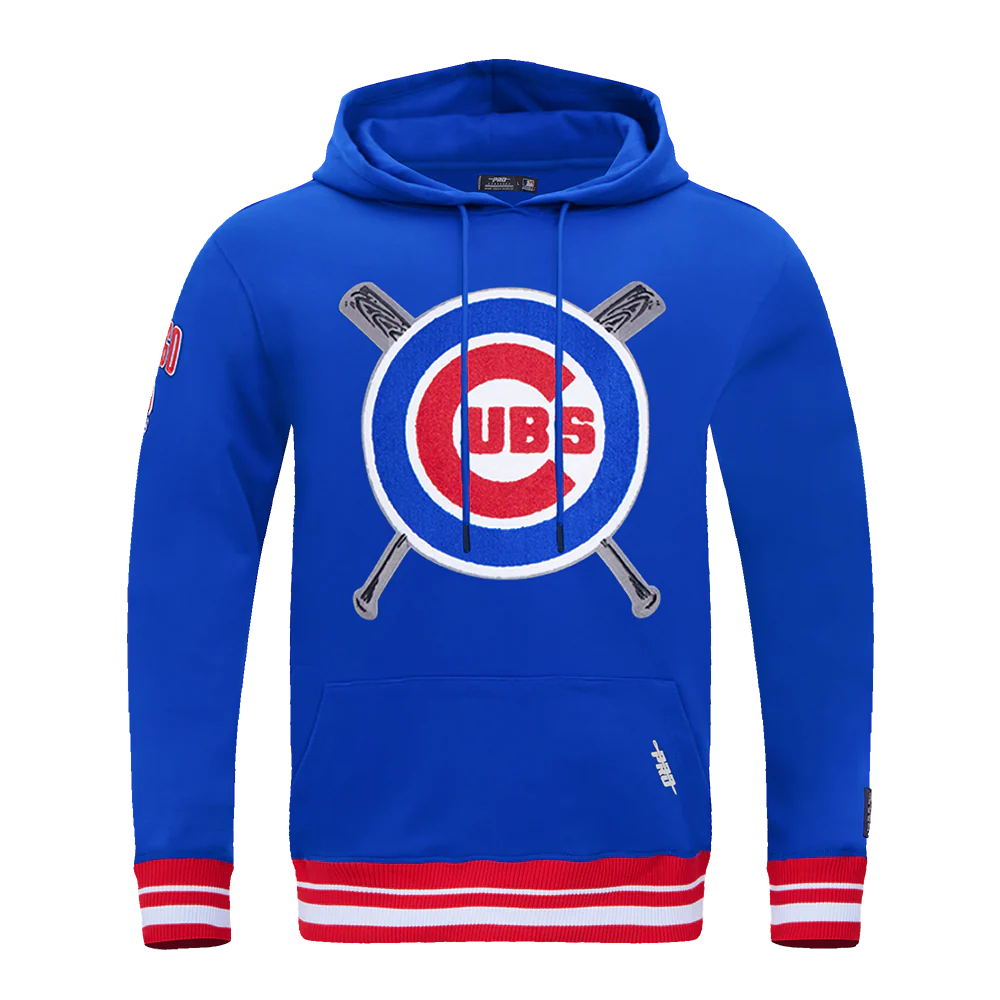 MLB CHICAGO CUBS MASHUP MEN'S RIB PULLOVER HOODIE (ROYAL BLUE/RED) - Image 9