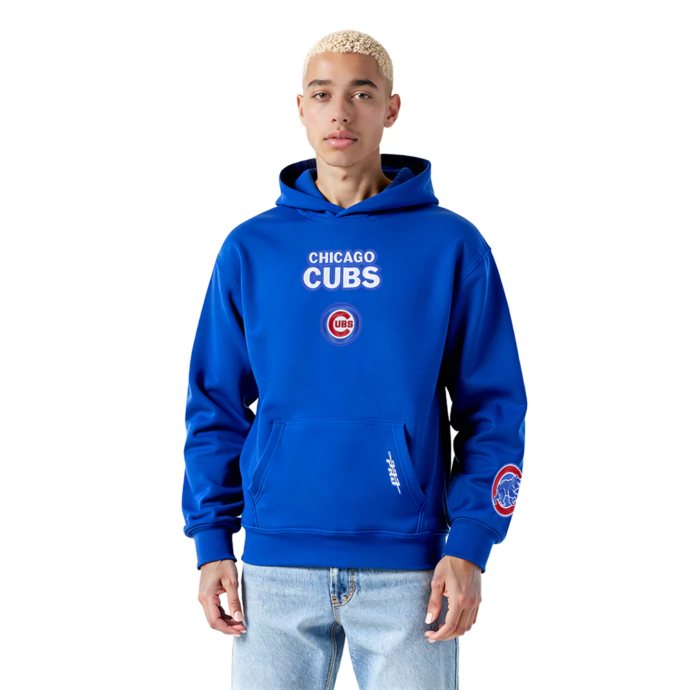 MLB CHICAGO CUBS WINGSPAN MEN'S DROP SHOULDER FLC PO HOODIE (ROYAL BLUE) - Image 2