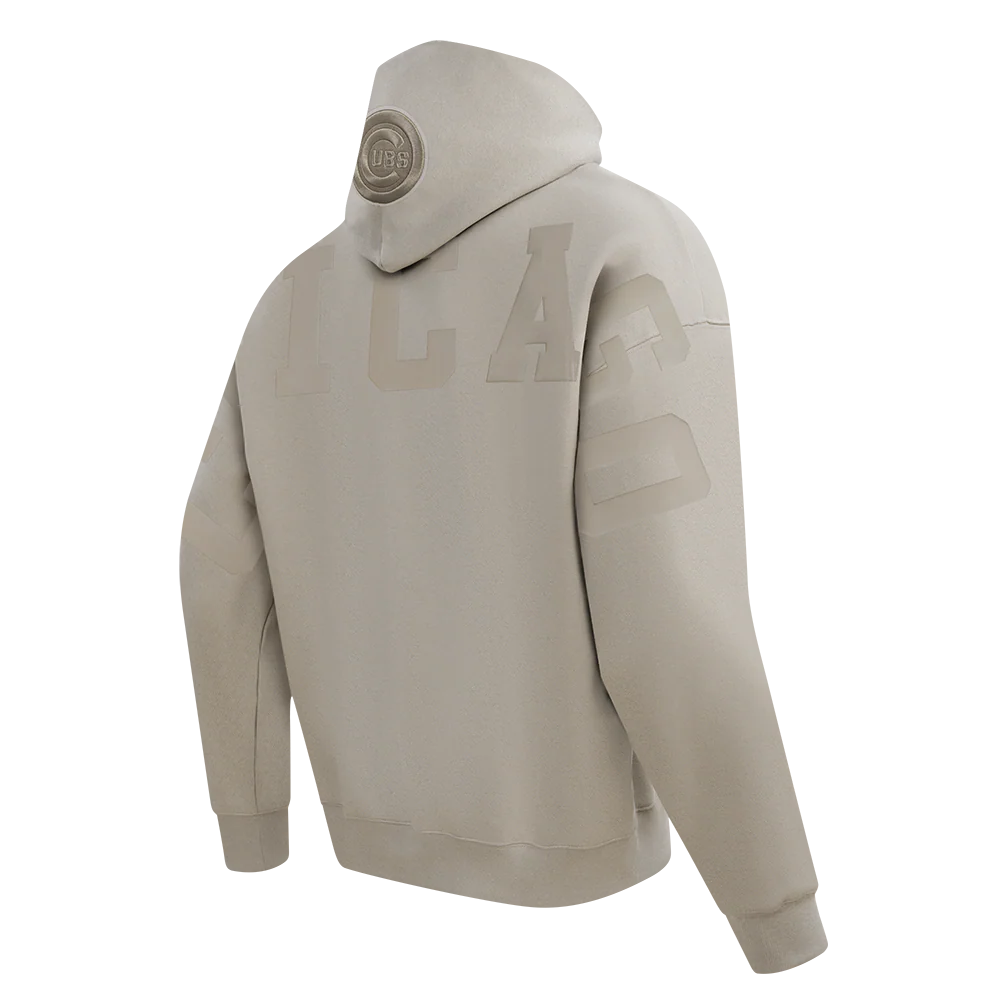MLB CHICAGO CUBS WINGSPAN MEN'S DROP SHOULDER FLC PO HOODIE (TAUPE) - Image 4