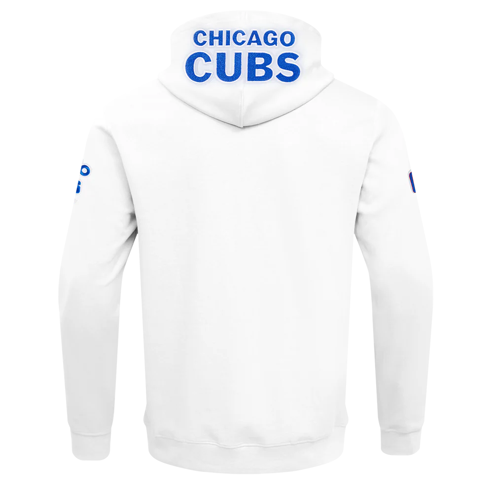 MLB CHICAGO CUBS CLASSIC CHENILLE MEN'S FULL ZIP PULLOVER HOODIE (WHITE) - Image 3