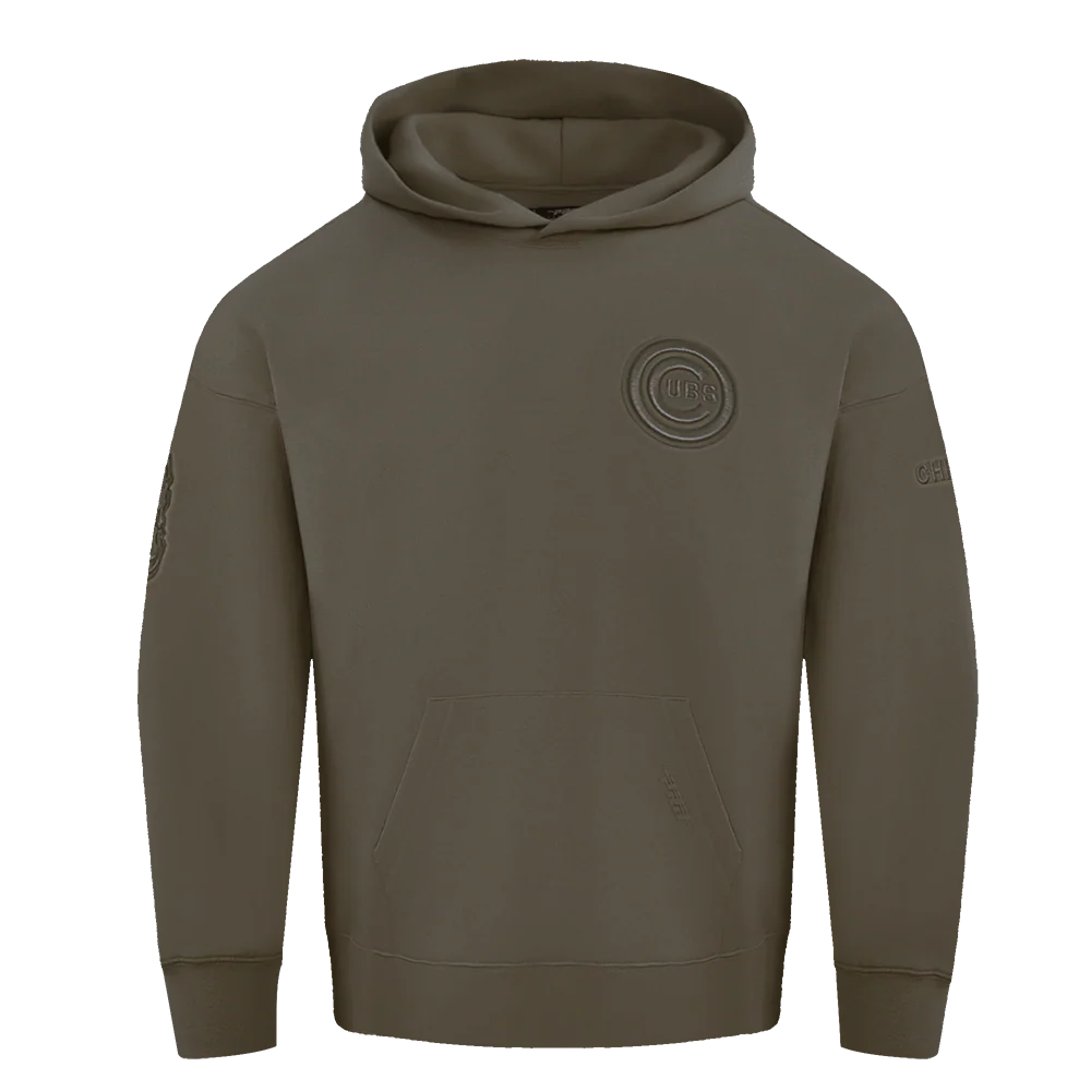 MLB CHICAGO CUBS NEUTRAL MEN'S DROP SHOULDER PO HOODIE (DARK TAUPE)