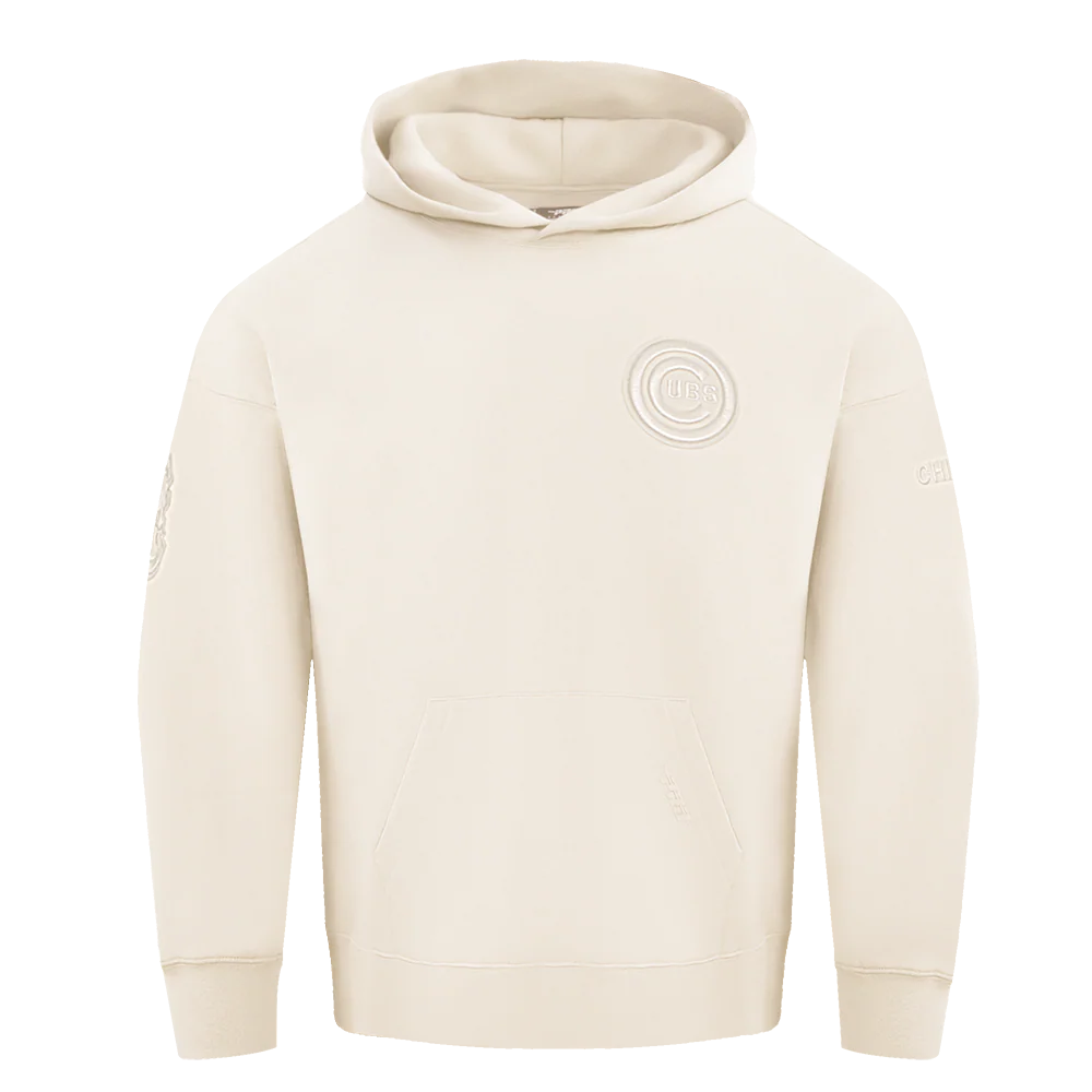 MLB CHICAGO CUBS NEUTRAL MEN'S DROP SHOULDER PO HOODIE (EGGSHELL)