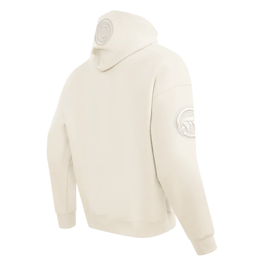MLB CHICAGO CUBS NEUTRAL MEN'S DROP SHOULDER PO HOODIE (EGGSHELL) - Image 4