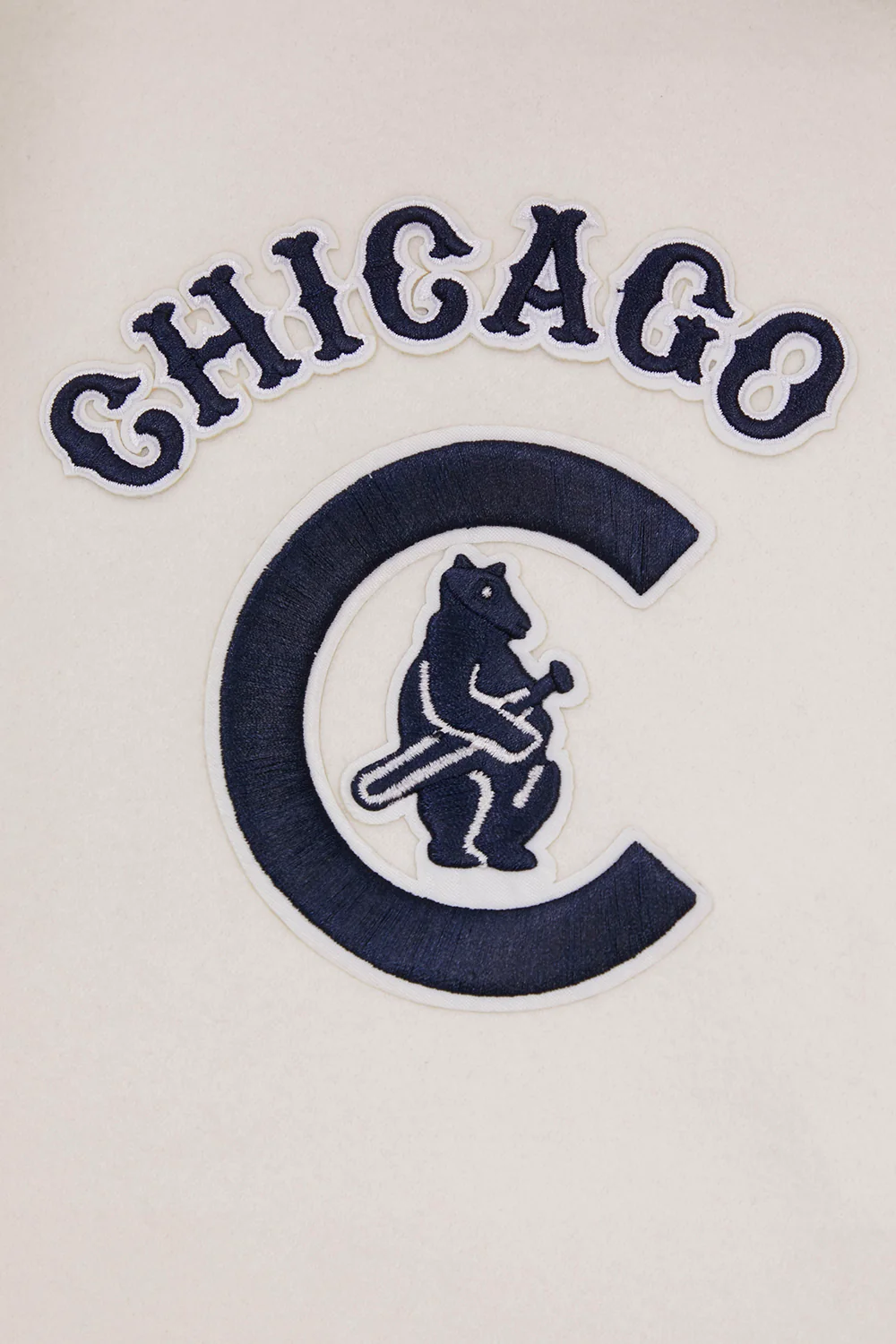 MLB CHICAGO CUBS RETRO CLASSIC MEN'S RIB WOOL VARSITY JACKET (EGGSHELL/MIDNIGHT NAVY) - Image 7