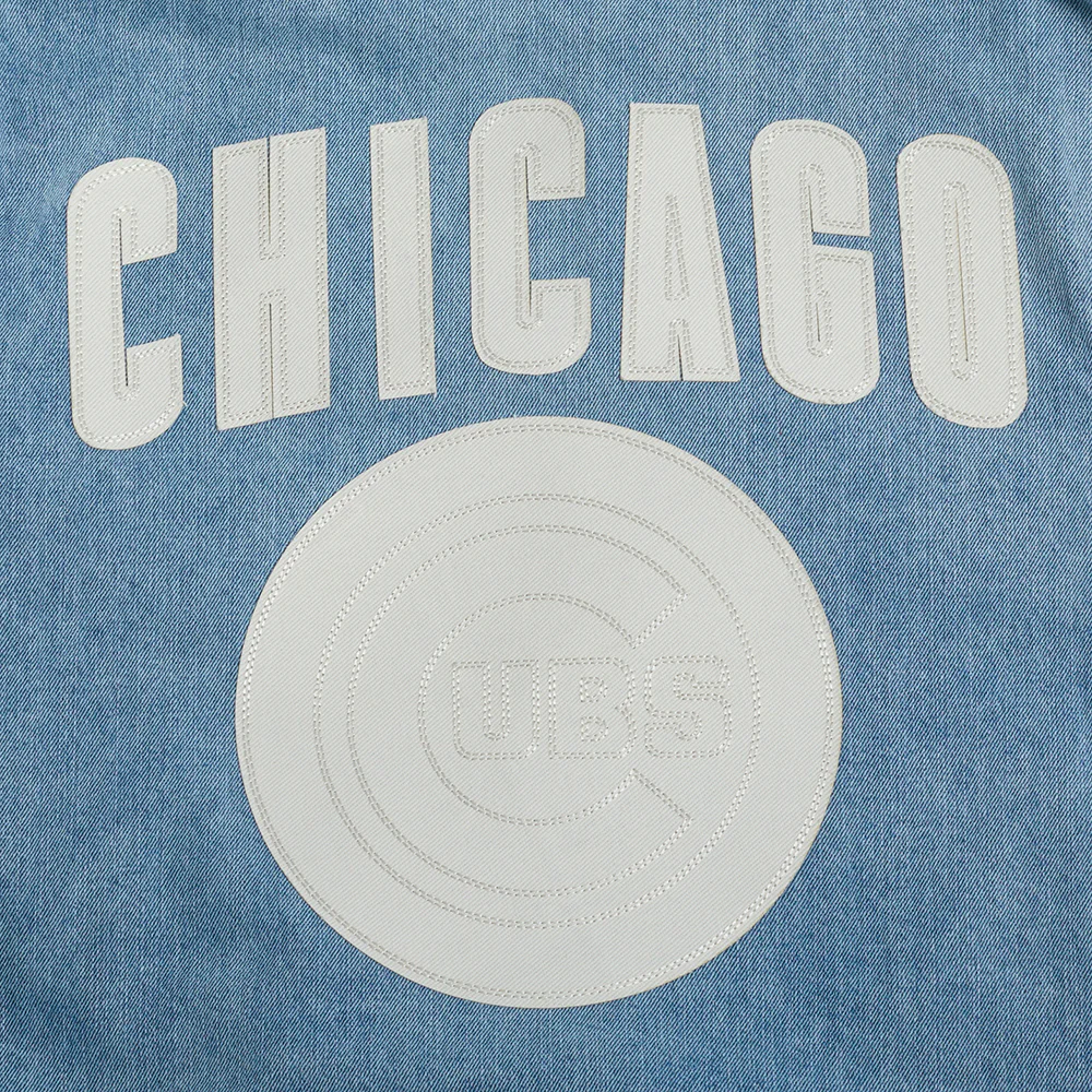 MLB CHICAGO CUBS VARSITY BLUES MEN'S DENIM VARSITY JACKET (DENIM/LINEN) - Image 6