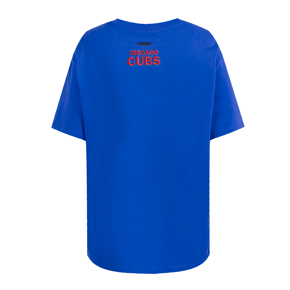 MLB CHICAGO CUBS SCRIPT TAIL WOMEN'S BOYFRIEND TOP (ROYAL BLUE) - Image 3