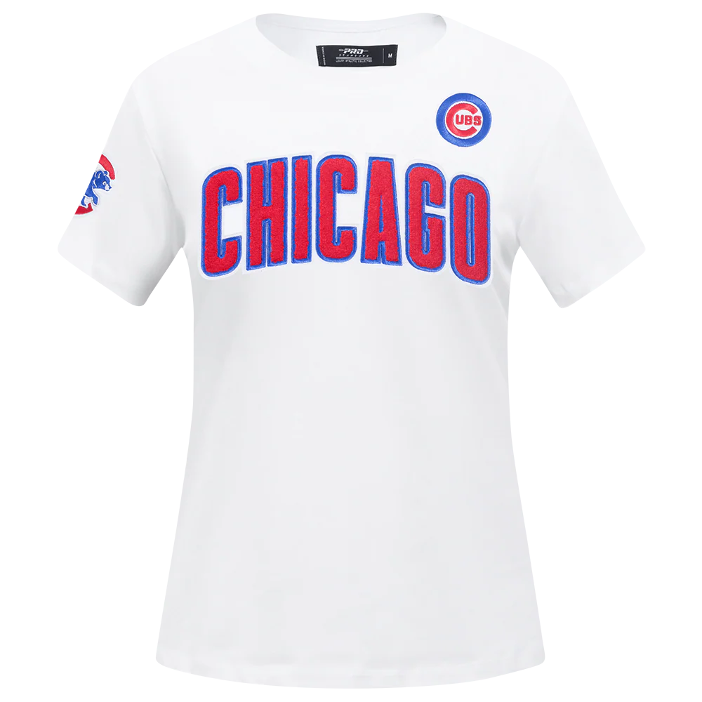 MLB CHICAGO CUBS CLASSIC SHORT SLEEVE WOMEN'S SLIM FIT TOP (WHITE)